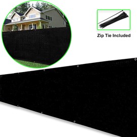 Eden's Decor Customizable 6-ft Wide Commercial Grade Fence Screen Privacy Screen 140 GSM (6ft X 18ft, Black)