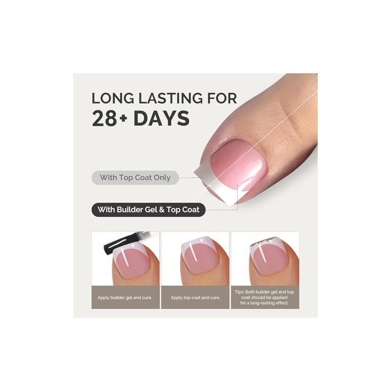 Dsixnails 240 uñas postizas cuadradas cortas y rosas para mujer