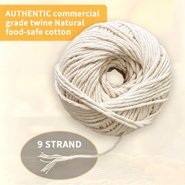 Meat Trussing Needle and Butcher's Cooking Twine for Whole Hog, Pig, Chicken and Turkey Roasting, 5.7inch Stainless Steel Needle and 229 Feet of Cotton String Adapt for Kitchen Roasting Rotisserie