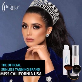 Infinity Sun, Glow on the Go | Quick drying, non-sticky Self Tanner Bronze Spray, Sunless Tanning and Antiaging Skin Care Spray for all Skin Tones | Natural Ingredients Streak Free | 6 fl oz