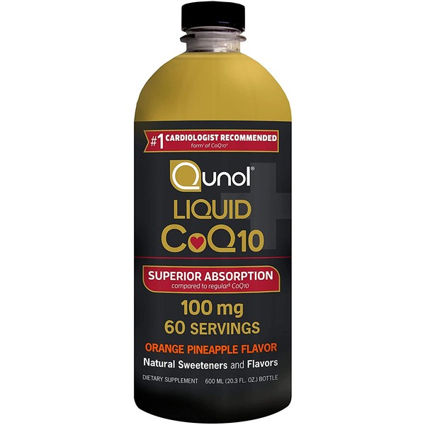Qunol Liquid CoQ10 100mg, Superior Absorption Natural Supplement Form of Coenzyme Q10, Antioxidant for Heart Health, Orange Pineapple Flavored, 60 Servings, 20.3 oz Bottle