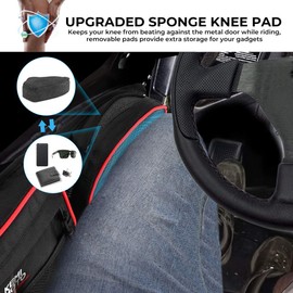 KEMIMOTO Door Bags Compatible with RZR, 2023 Upgraded Zipper Storage Bags With Cup Holder and Removable Knee Pad Compatible with 2014-2023 Polaris RZR XP 1000/4, Turbo, Turbo S, 900XC, S900, S1000