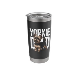 Yorkie Dad Funny Yorkshire Terrier Dog Owner Father's Day Stainless Steel Insulated Tumbler