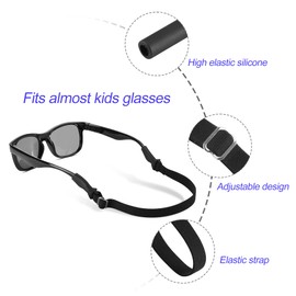 lvvfit Kids Glasses Straps(6.5-10inch)-Adjustable Glasses Strap Sports Sunglasses Eyeglasses Holder Straps for Toddler and Kids-Eyewear Retainers for Boys and Girls Age 3-12 years (4pcs White)