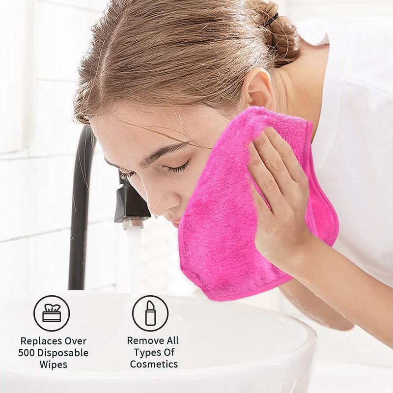 UWEME Makeup Remover Cloths 4 Count: Microfiber Reusable Fast Drying