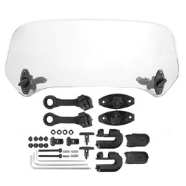 MUNEFE Universal Motorcycle Windshield, Motorcycle Windshield Extension, Motorcycle Wind Deflector for Most Motorcycle Scooter(Transparent Small)