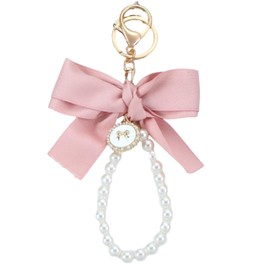 GrandslamEX Ribbon, Pearl, Heart Accessory, Charm, Keyring, Keychain, Strap, Keychain, Smartphone Pouch, AirPodspro Wallet, Cute, Stylish, Decorative, Hook, Small, Colorful, Korea, Pink