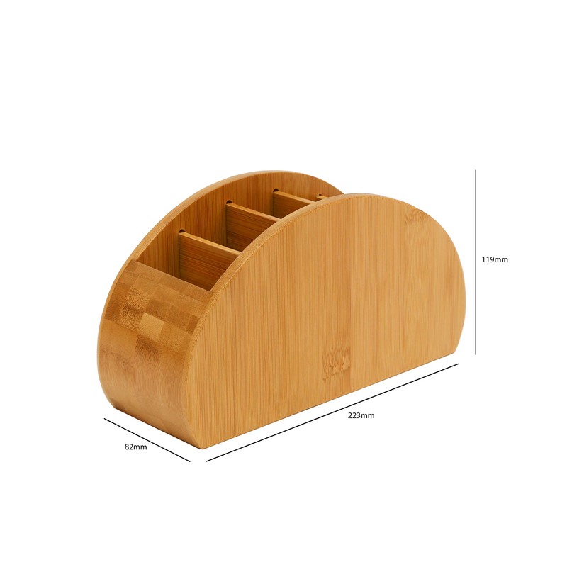 OSCO Bamboo Remote Organiser | 5 Compartments | Office Tidy