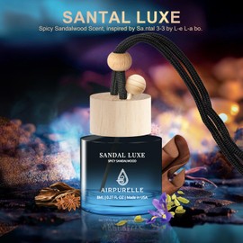 Car Air Freshener Hanging 2 Pack A ir Fresheners Diffuser - Spicy Sandalwood Fragrance Oil Air Diffuser for Car, 45+ days Long Lasting Fragrance, Two 0.27 FL OZ/8ML Made in USA