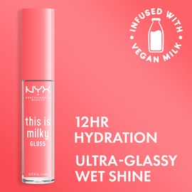 NYX PROFESSIONAL MAKEUP This Is Milky Gloss, Vegan Lip Gloss - Moo-dy Peach