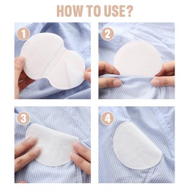 Armpit Sweat Pads, 50 Pads Disposable Underarm Sweat Pads Armpit Sweat Pads for Women and Men Comfortable Absorbent Dress Adhesive Armpit Pads Sweating Women (3.7 * 4.7 in)