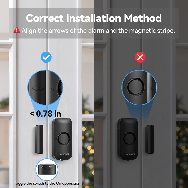 TECKNET Wireless Door Open Sensor Alarm Chime, 1000ft Operating Range