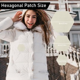 8Pcs Down Jacket Repair Patches, Easy to Use, Pre-Cut, Self-Adhesive, Waterproof, Tear-Resistant Nylon Fabric Patch for Jacket and Garment Patch (Off-White)