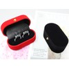 2PCS Wider Slot Velvet Ring Box Couple Ring Box Jewelry