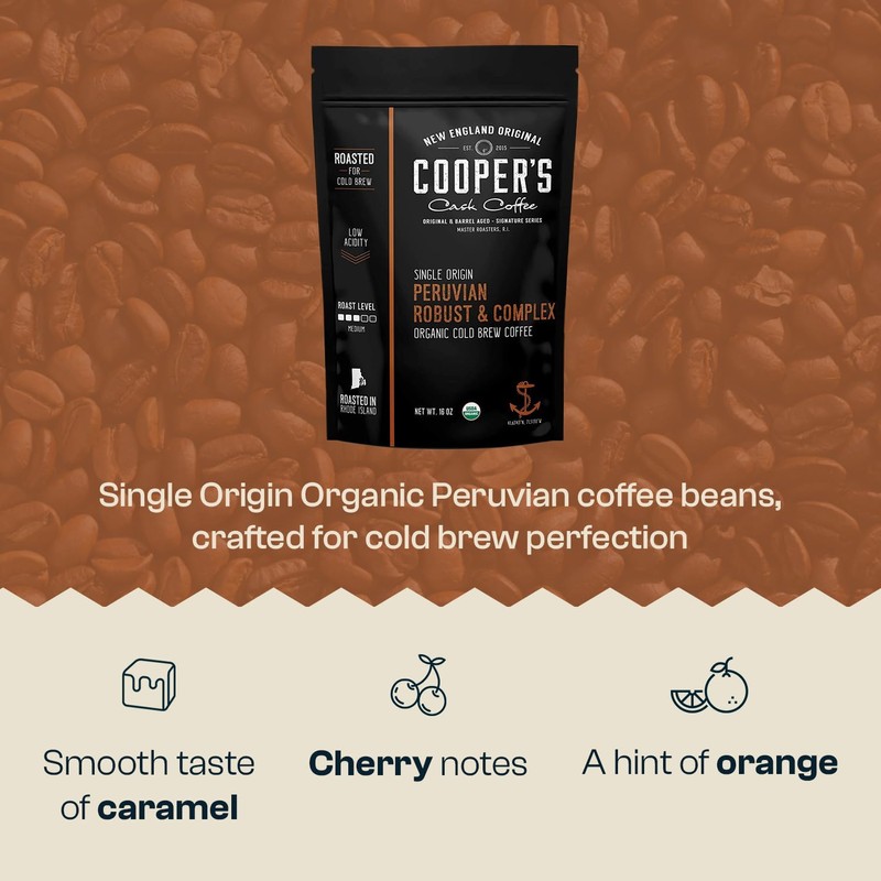 Peruvian Organic Cold Brew Coffee, Single Origin & Gourmet Beans,