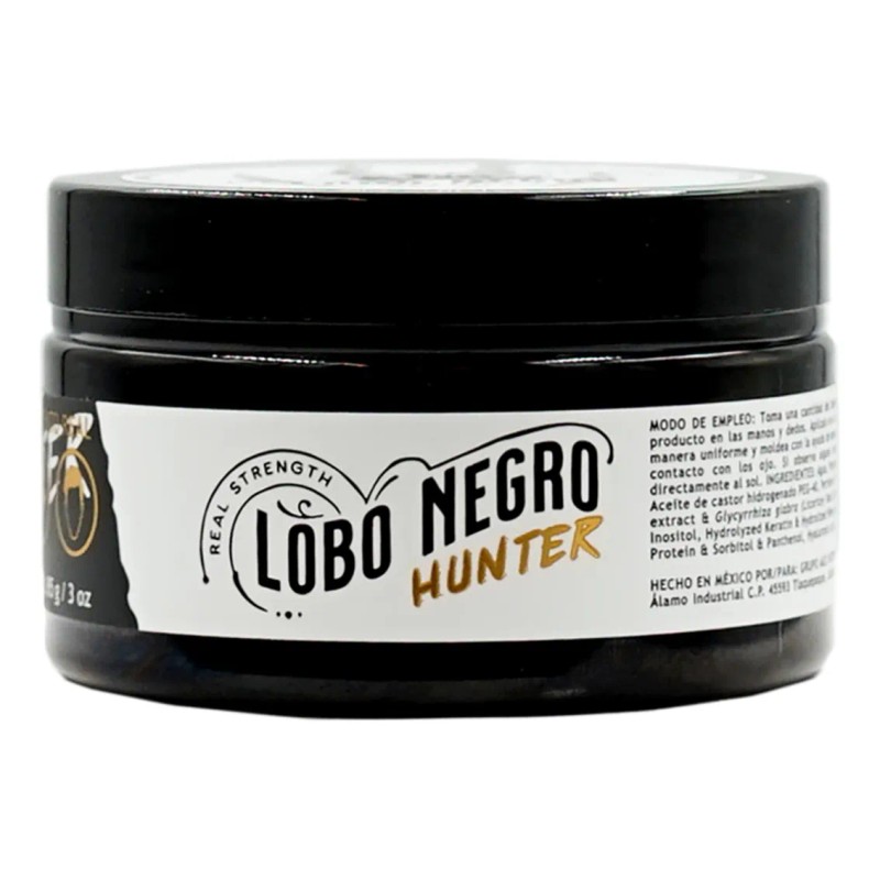 Cera Brillante Lobo Negro Hunter Cabello, Barba 85g