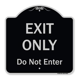SignMission Designer Series Sign - Exit Only Do Not Enter Heavy-Gauge Aluminum Architectural Sign | Protect Your Business & Municipality