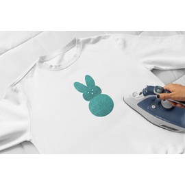 Bunny Iron On Decal, Easter Bunny Decal, Heat Transfer, Bunny Shirt Decal, DIY Easter Crafts, Kids Easter Gifts, Iron On Patch, Applique, Iron On Almost Anything (Red)