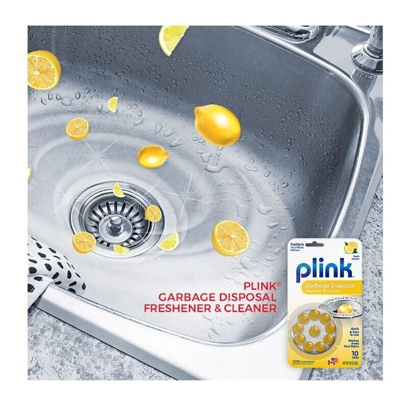 Plink Garbage Disposal Cleaner & Disposer Deodorizer Treatment Fresh Lemon