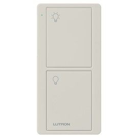 Lutron Pico Remote for Caseta Smart Switch, 2-Button Control , On/Off Control, For Table Top or Wallmount Use, PJ2-2B-GLA-L01, Light Almond