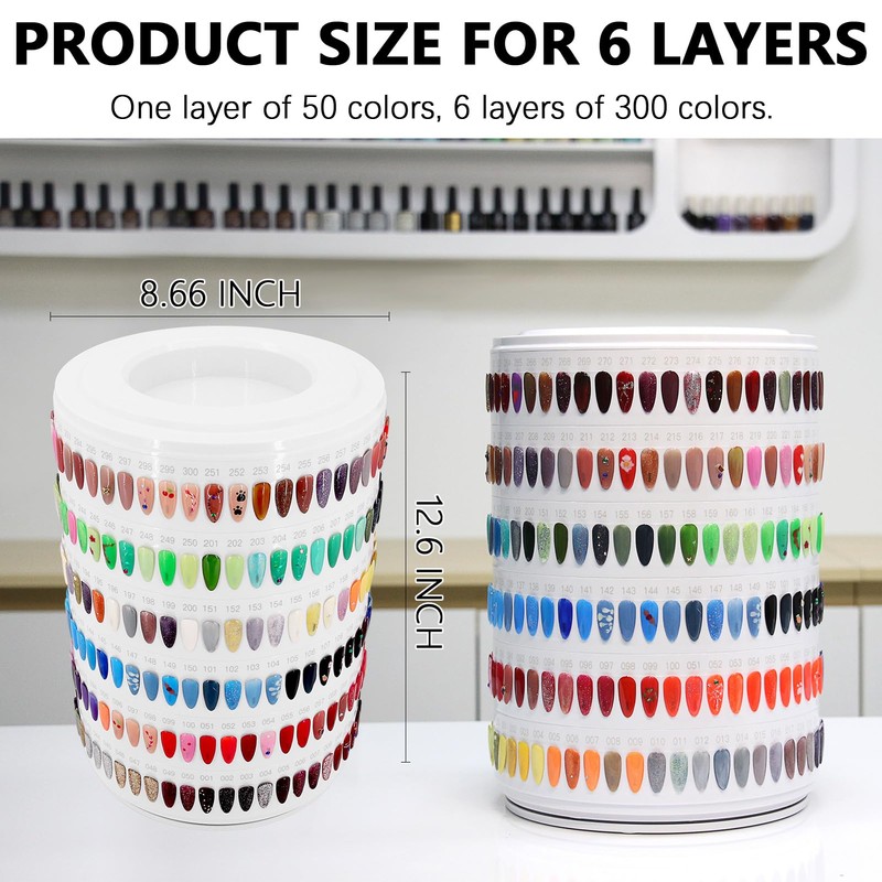 Upgraded Nail Polish Display Book 300 Colors, Professional Nail Color