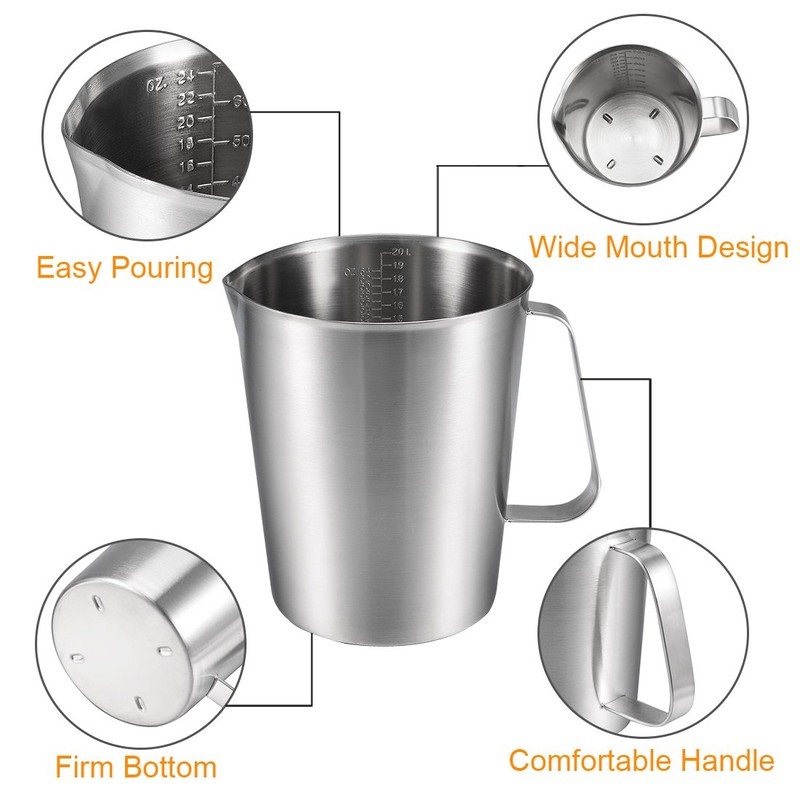 uxcell Measuring Cup 2000ml 64OZ, 2 Measuring Scales, Including ML