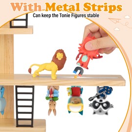 Taladad for Tonie Shelf,Tonies Storage for Creative Tonies Magnetic Wall Shelf for Tonie Figures,12-35 Characters,Wooden Hanging Shelf for Kids (Natural)