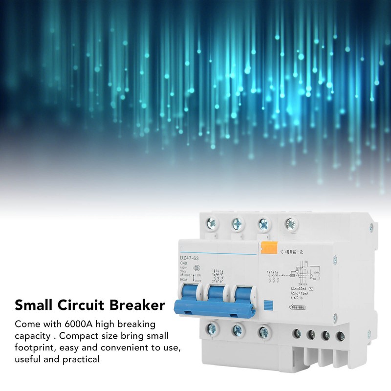 Miniature Circuit Breaker 3P and N Current Isolator DIN Rail