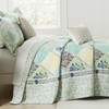 Finlonte Quilt King Size Bedding Set, Floral Real Patchwork Green
