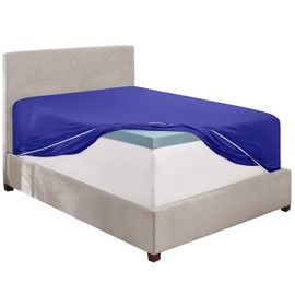 Clara Clark Fitted Sheet, Extra Deep Pocket Fits Deep Mattress, Luxury Soft Fitted Sheet Only, King Royal Blue