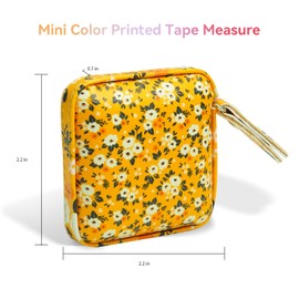 Aaymoous Tape Measure Body Measuring Tape，Mini Tape Measure Retractable Soft Tape Measure for Sewing Cloth Fabric Body Measurements，Fabric Tape Measure Clothing Measuring Tape Yellow Flower