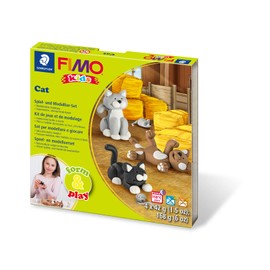 Fimo Modelling Set and 8034 16 LY Kids Form & Play Cat, Level 2