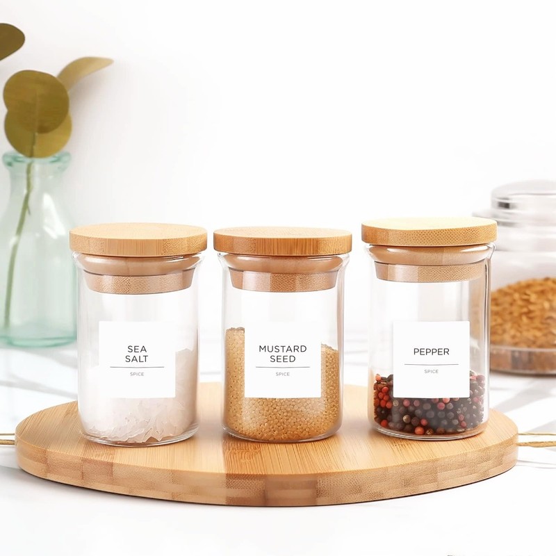 Labels for Food Containers,192 Pcs 36 * 50mm Kitchen Jar