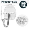 Fiwochic 100 Pack Adhesive Small Wire Toggle Hooks Heavy Duty