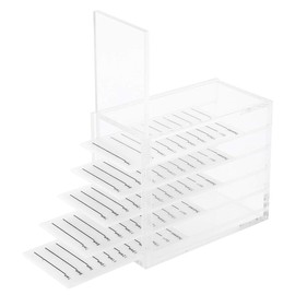 Eyelash Storage Box, 5 Layers False Eyelash Organiser Case Plastic Makeup Storage Box Plug Eyelashes Glue Palette Holder