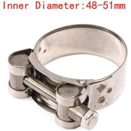 Stainless Steel Exhaust Band Clamp, 48-51mm, Motorcycle and Automotive Replacement Part