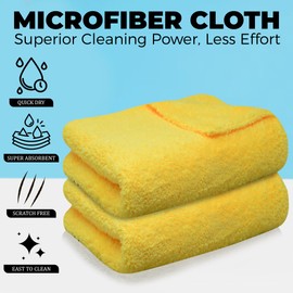 Towelogy® Microfibre Floor Cloths Heavy Duty | Extra Large, Super Absorbent Floor Cleaning Cloths | Mop Pads Replacement for Dry Cleaning, Wet Cleaning and Flap Mop Use | 60x40cm (4, Assorted)