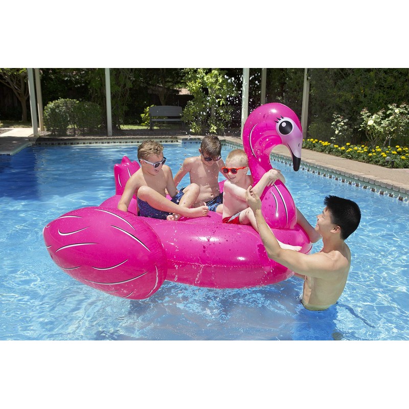 Poolmaster Jumbo Swimming Pool Float Rider, Flamingo