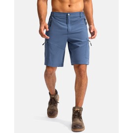 Pudolla Mens Hiking Shorts 9" Cargo Shorts, Dark Navy, X-Large