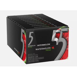5 Gum Watermelon Prism Sugarfree Gum, 10 Packs Of 15 Count