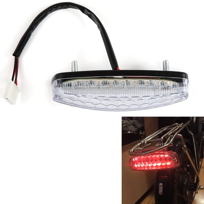 evomosa Motorcycle Rear Light Brake Stop Number Plate Light 12