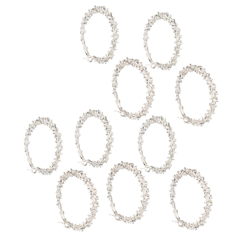 5 Pair Silver Hoop Earrings Retro Simple Lightweight Zinc Alloy