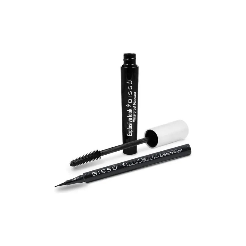 Kit Mascara De Pestañas Waterproof Y Plumin Delineador Bissu