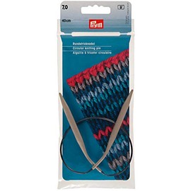 Prym Circular Knitting Needle Length 40 cm Aluminium Grey, Alu perlgrau, 7.0 mm