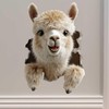 Llama Hole Decal – 3D Fluffy Alpaca Vinyl Sticker –
