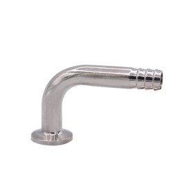 DERNORD Sanitary Hose Barb Pipe Fitting 0.75" Tri Clamp (25MM Ferrule) 90 Degree Elbow (Tube OD: 1/2"/12MM (3/4 Tri-clamp))