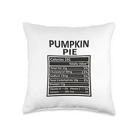 Nutritional Facts Labels Thanksgiving Gifts Store Thanksgiving Christmas Funny Pumpkin Pie Nutrition Facts Throw Pillow, 16x16, Multicolor