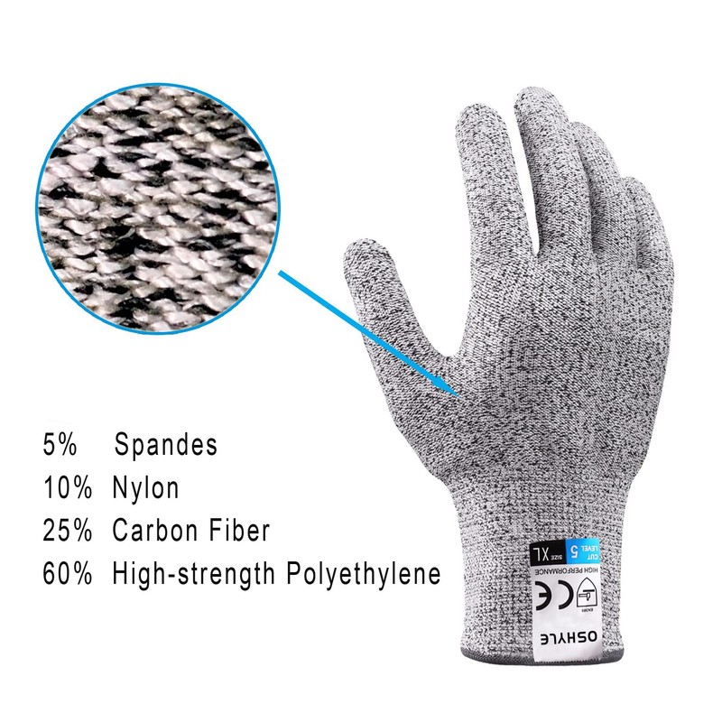 OSHYLE Cut Resistant Gloves with High Performance Level 5 Protection,