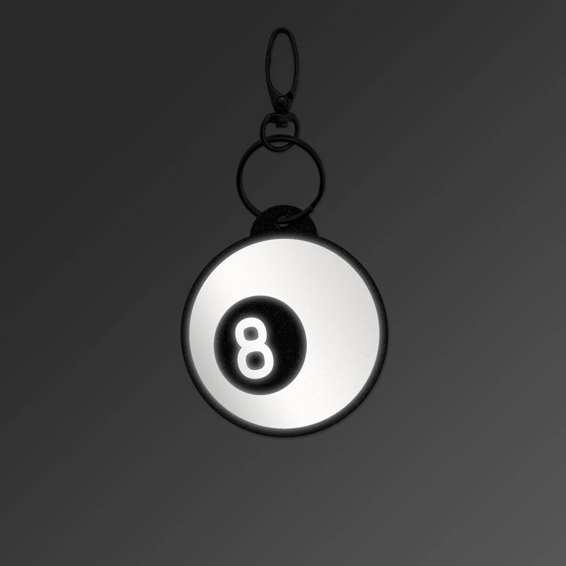 Reflexy Billiard Ball Number 8 Reflector Pendant Recycled Felt Pedestrian