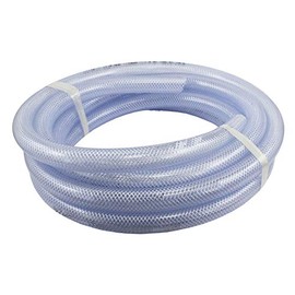 Duda Energy HPpvc038-100ft 100' x 3/8" ID High Pressure Braided Clear Flexible PVC Tubing Heavy Duty UV Chemical Resistant Vinyl Hose Water Oil